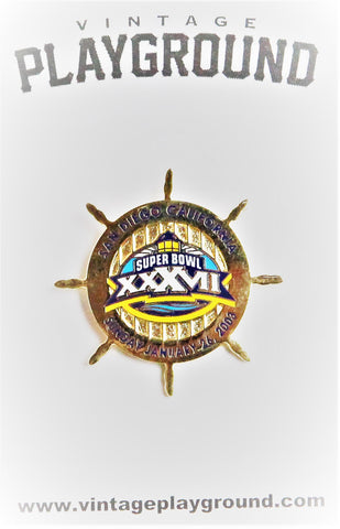 Vintage Super Bowl XXXVII (37) Boat Wheel Pin